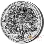 Cook Islands 12 GODS OF OLYMPUS Concave Shape Multiple Layer Minting 3D Effect 2015 Antique finish $50 Silver Coin 1 Kilo / 32.15 oz